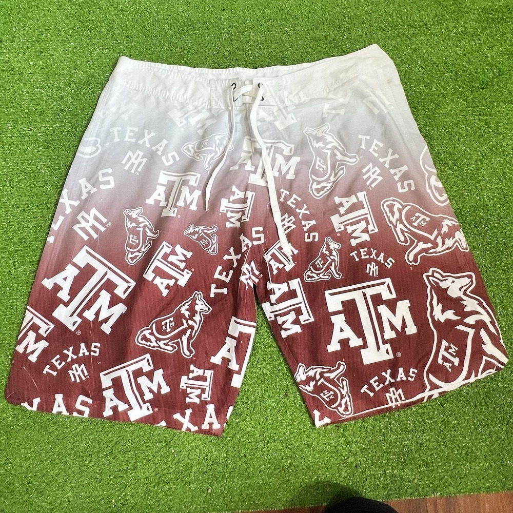 y2k alt logo texas a&m board shorts sz 36‎ mens aggie swim trunks summer